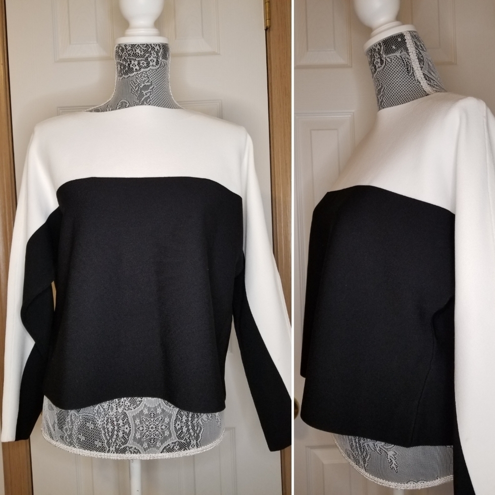 Kendall & Kylie black white color block sweater - Picture 2 of 2